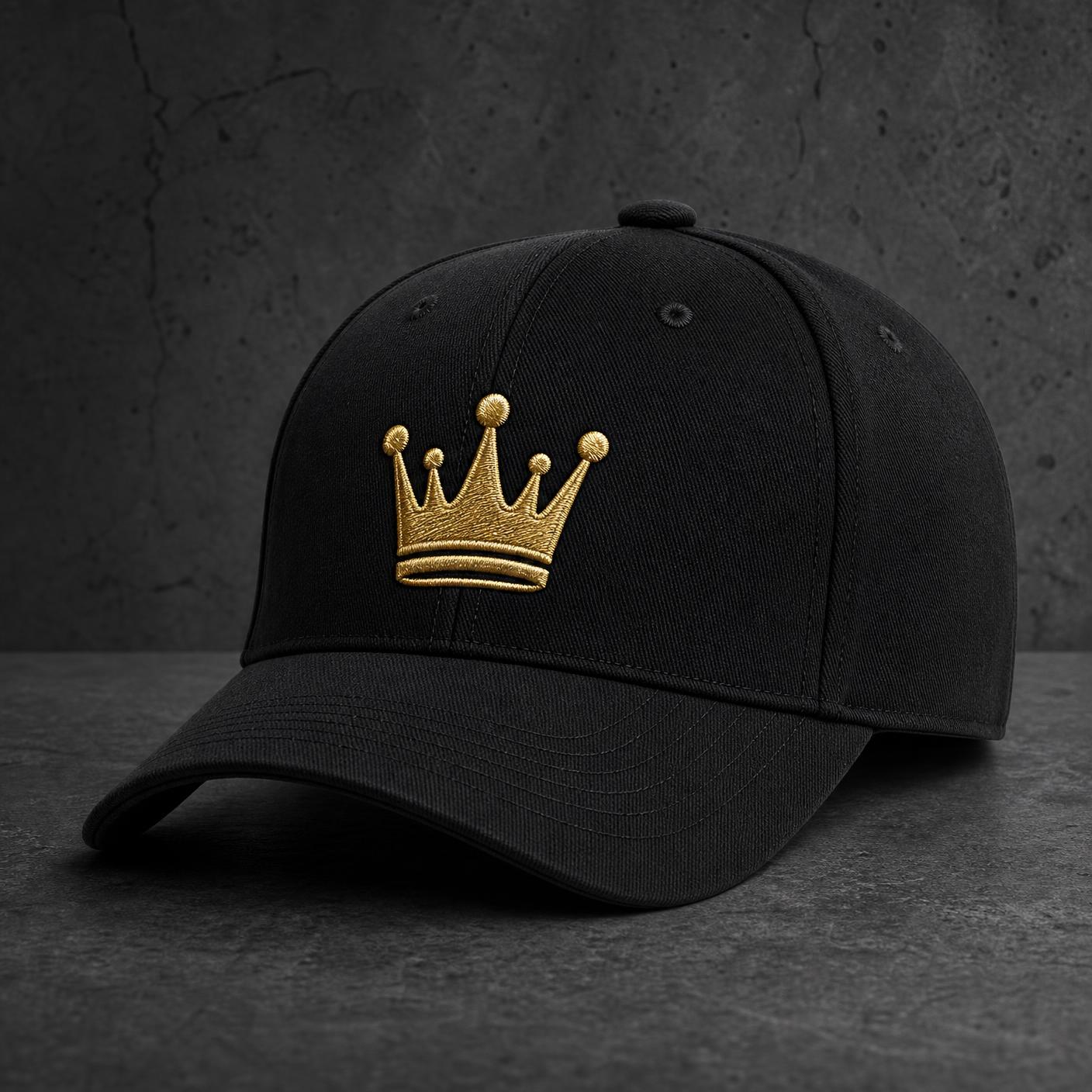Structured black Concrete Motivation cap with the CM crown embroidered in gold thread